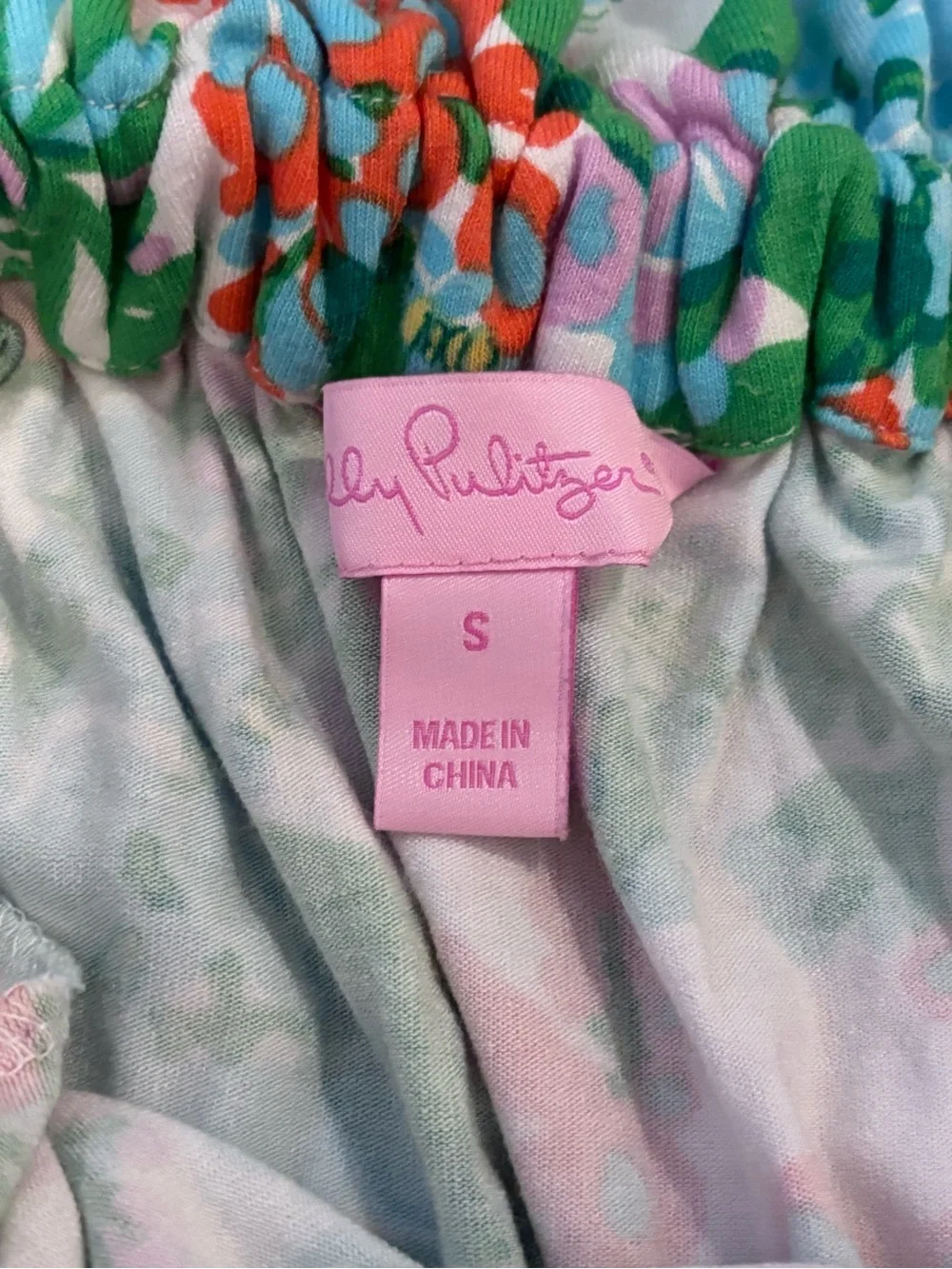 Lilly Pulitzer Strapless Floral Dress in Green, Orange, White - Picture 3 of 3